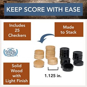 WE Games Carreaux en bois avec pochette en tissu Noir et naturel