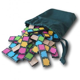 Generic Hedgeways Jeu de stratégie pour 2 joueurs, avec carreaux en bois colorés et boîte de style vintage, respectueux de l