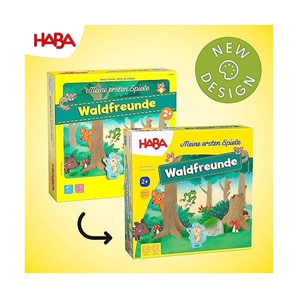 HABA 306605 – Mes premiers jeux – Amis de la forêt, jeu pour enfant à partir de 2 ans, fabriqué en Allemagne