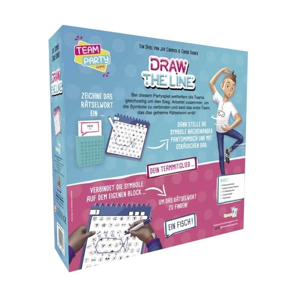 Heidelberger Spieleverlag, Synapses Games SG005 Draw The Line Jeu de fête pour 4 à 8 Joueurs à partir de 8 Ans