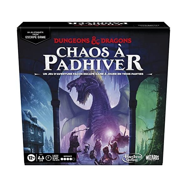 Dungeons & Dragons: Chaos à Padhiver, Jeu denquête façon Escape Game, Jeu de Plateau coopératif pour 2 à 6 Joueurs