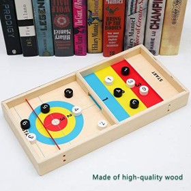 Table Desktop Battle 2 en 1 Jeu de Hockey sur Glace, CestMall en Bois Classique Jeux de Bataille de Plateau pour Enfants, Jeu