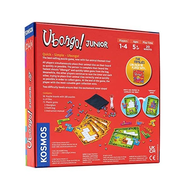 Thames & Kosmos - Ubongo! Junior - Level: Beginner - Unique Puzzle Game - 1-4 Players - Puzzle Solving Strategy Board Games f