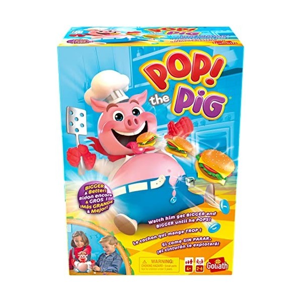 Goliath Games Pop The Pig : Jeux pour Enfants Encore Plus Grands et Meilleurs | pour 2 à 6 Joueurs | À partir de 4 Ans