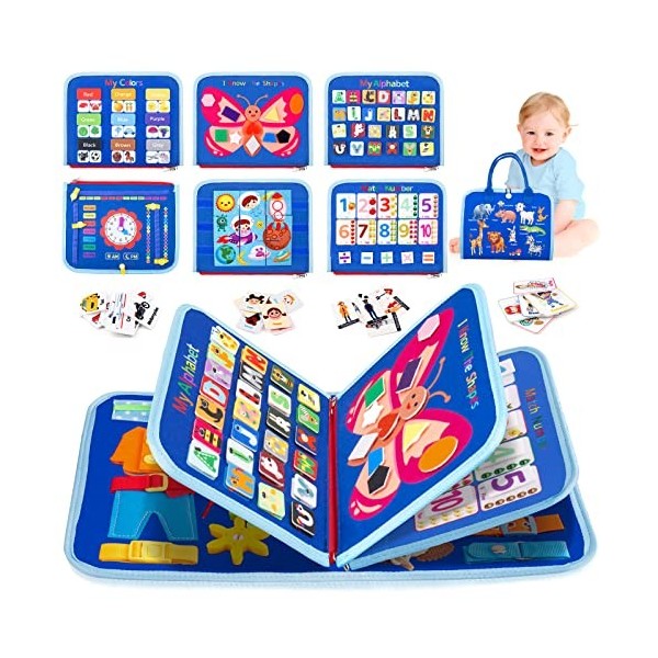 LITTLEJSY 5 Couches Jouets Enfants 1 an Licorne Conseil Montessori filles Sirène Jeux éducatifs DIY sensoriels Busy Board Cad