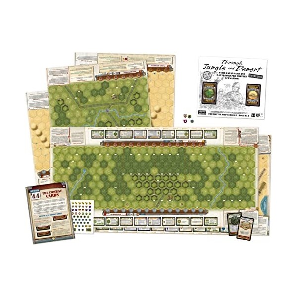 Days of Wonder , Memoir 44 OP6 Battle Map - Through Desert and Jungle, Board Game, Ages 8+, 2-8 Players, 30-90 Minutes Playi