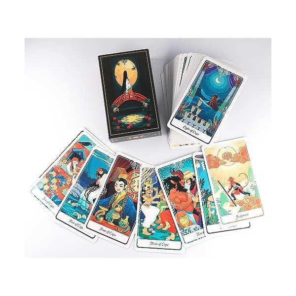 Tarot of The Divine - Jeu de cartes de tarot rêveur et mystique avec guide et chiffon de tarot