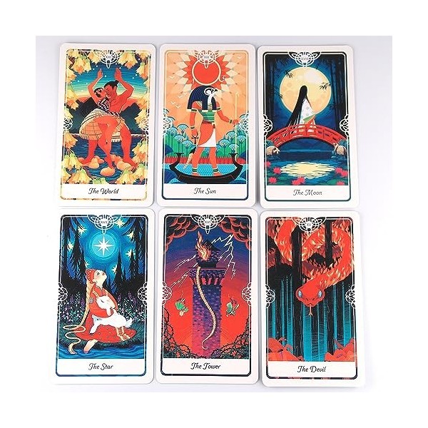 Tarot of The Divine - Jeu de cartes de tarot rêveur et mystique avec guide et chiffon de tarot