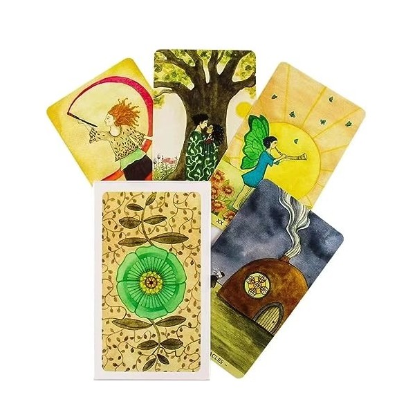 Mara Luna Tarot Jeu de 78 cartes de tarot nostalgiques et amusantes avec guide et chiffon de tarot 10 x 6,2 cm