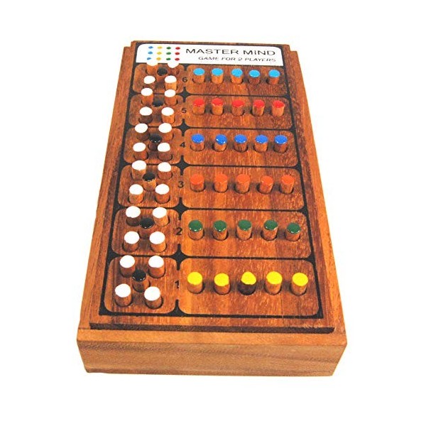 Terrapin Trading Ltd Fair Trade Thai Thailand Wooden Rainwood Mastermind Board Game Set 22x12x4cm