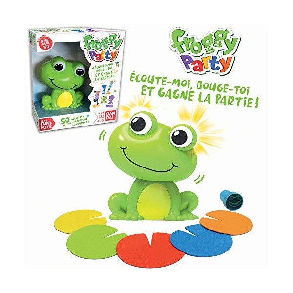 Bandai Funs & futés-Froggy Party société-Jeu dambiance interactif pour la Famille et Les Enfants, ZZ06207