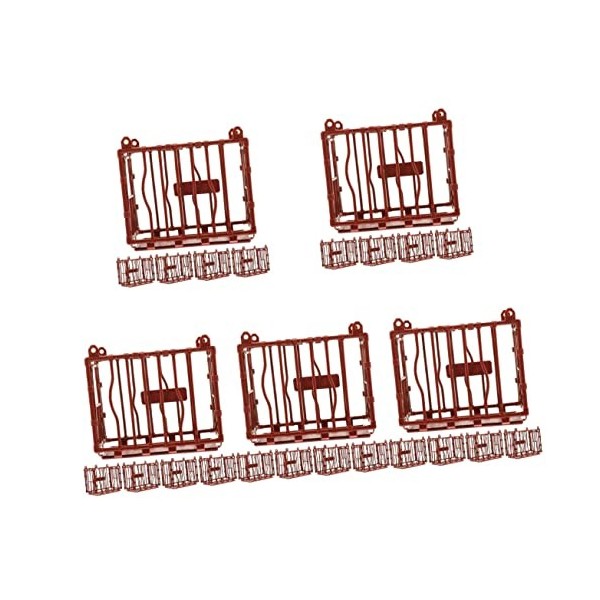 Toyvian 25 Pièces Jouets Stables Petite Cage en Plastique pour Animaux Cages Animaux De La Ferme Clôture De Mini Jouets Modèl