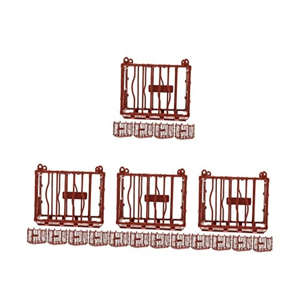Toyvian 25 Pièces Jouets Stables Petite Cage en Plastique pour Animaux Cages Animaux De La Ferme Clôture De Mini Jouets Modèl