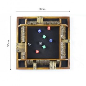 Fafaherr Jeux de Cubes Shut The Box Jeu, fermez la boîte Jeu de Cubes 2-4 Joueurs Jeu de Cubes en Bois avec 8 Cubes brettspie