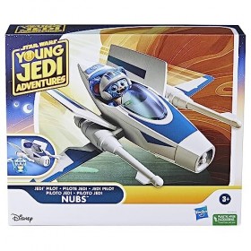 Star Wars Pilote Jedi Nubs, Figurine avec Vaisseau, échelle 10&nbsp;cm, Jouets pour Enfants