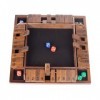 Fafaherr Jeux de Cubes Shut The Box Jeu, fermez la boîte Jeu de Cubes 2-4 Joueurs Jeu de Cubes en Bois avec 8 Cubes brettspie