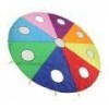 SPYMINNPOO Parapluie Parachute Ensemble de Jeu pour Enfants, 9 Trous 305cm Forme Ronde Gonflable Bâton Jeu de Taupe Figurines