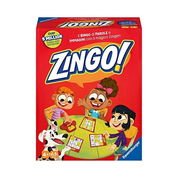 Ravensburger - Zingo, Le Tombola Amusant de Mots et dimages, Jeu pour Enfants 4+ Ans, 2-6 Joueurs, Version Italienne, 76520