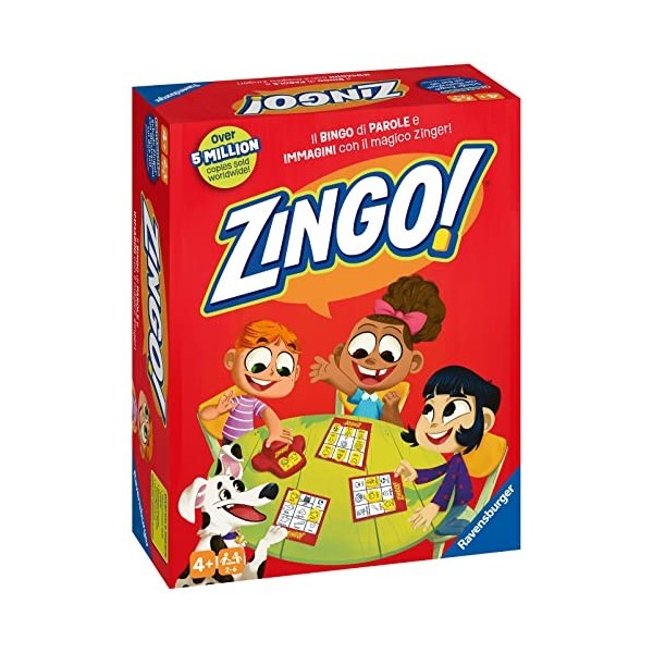 Ravensburger - Zingo, Le Tombola Amusant de Mots et dimages, Jeu pour Enfants 4+ Ans, 2-6 Joueurs, Version Italienne, 76520