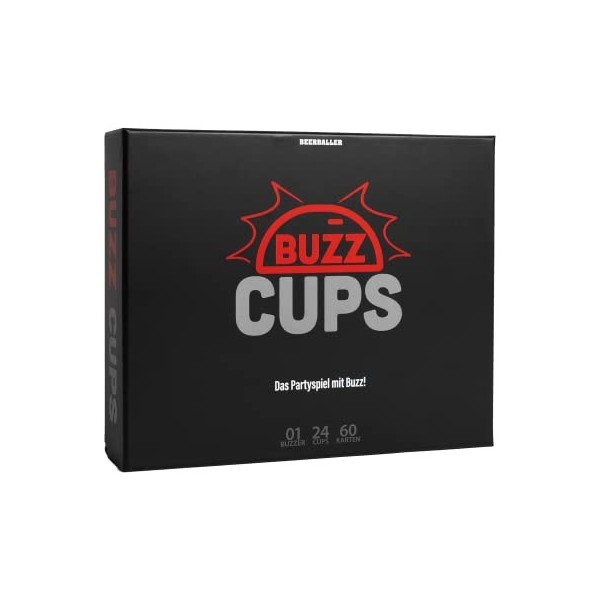 Buzz Cups - Le jeu de fête avec Buzz! LA NOUVEAUTÉ DU JEU 2023 - Rapide, actif et extrêmement drôle ! 2 à 6 joueurs | Cartes 