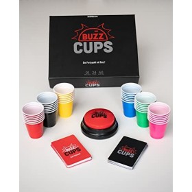Buzz Cups - Le jeu de fête avec Buzz! LA NOUVEAUTÉ DU JEU 2023 - Rapide, actif et extrêmement drôle ! 2 à 6 joueurs | Cartes 