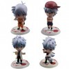 Gintama Figurines,4PCS Gintama Mini Figurines Kit,Kawaii Anime Figures,Décorations de Gâteaux,Décorations de Voitures,Jouets 