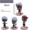 Gintama Figurines,4PCS Gintama Mini Figurines Kit,Kawaii Anime Figures,Décorations de Gâteaux,Décorations de Voitures,Jouets 