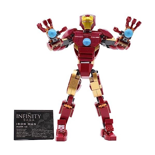 OBLRXM Figurine Iron-Man, Iron-Man Mech Armor, Avengers L’Armure Articulée d’Iron-Man, Figurine Collectionner, Building Kit, 