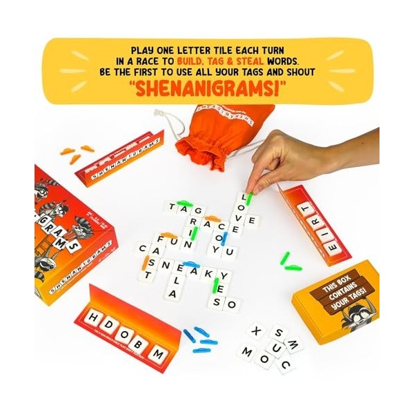 Happy Yeti SHENANIGRAMS – Le jeu de mots méga espiègles | 2 à 6 joueurs, à partir de 8 ans | Un jeu de fête familiale super a