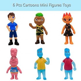 Simmpu Elemtal Figurines,6PCS Elemtal Mini Figurines Kit,Kawaii Elemtal Figures,Décorations de Gâteaux,Décorations de Voiture