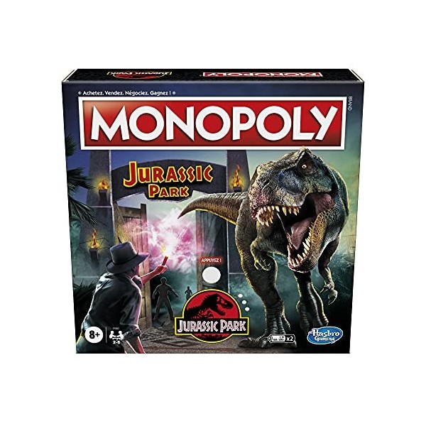Monopoly : Edition Jurassic Park, Jeu de Plateau pour Enfants, dès 8 Ans, Multicolore, L