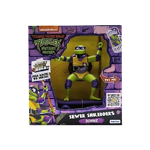 Tortues Ninja - Sewer Shredders Donatello sur Skate avec rétrofriction et modalité Combat. Movie Style