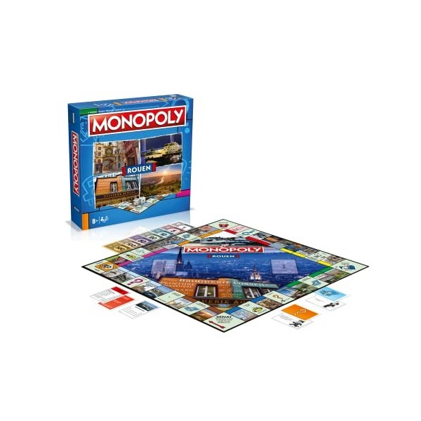 Winning Moves - Monopoly Rouen - Jeu de société - Jeu de Plateau - Version française