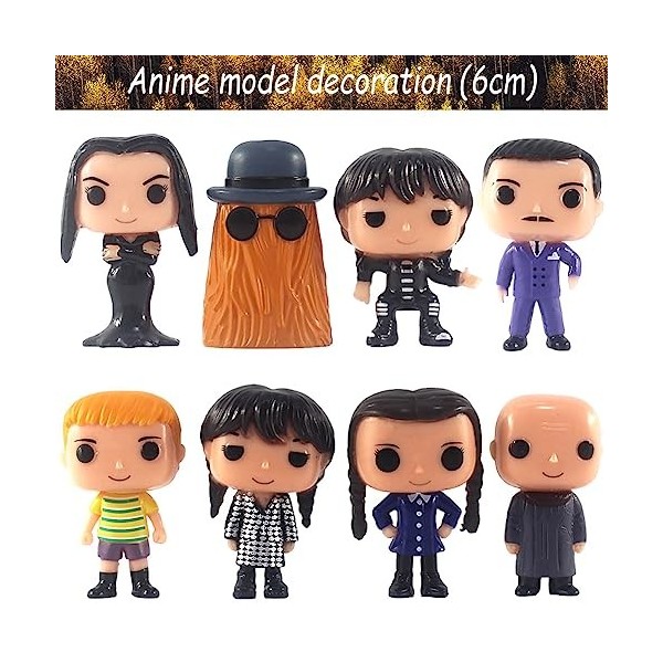 Simmpu 8PCS Adams Figurines,Adams Mini Figurines Kit,Kawaii Anime Figures,Décorations de Gâteaux,Décorations de Voitures,Joue