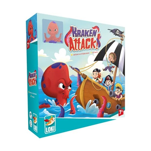 Iello, Kraken Attack, Board Game, Ages 7+, 1 to 4 Players, 25 mins Minutes Playing Time