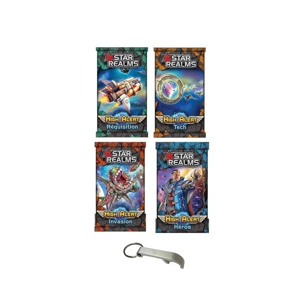 Lot Star Realms Version Française Pack Crisis : Evènements + Héros + Bases et vaisseaux + Flottes et Bastions + 1 Décapsuleur