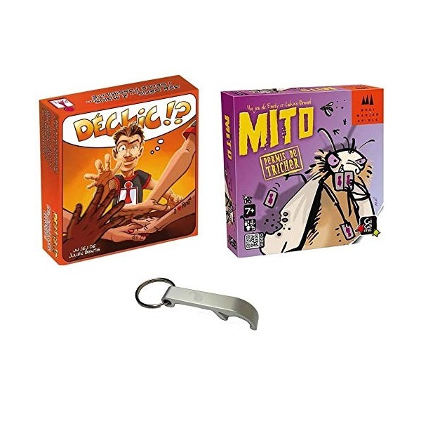 Lot de 2 Jeux: Déclic + Mito + 1 Décapsuleur Blumie