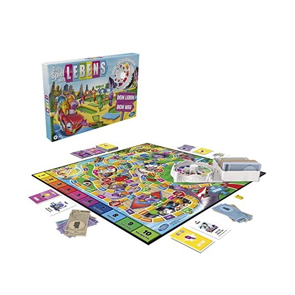 Hasbro Gaming-F0800100 Vie, Jeu de société pour Toute la Famille pour 2 à 4 Joueurs, pour Les Enfants à partir de 8 Ans, Comp