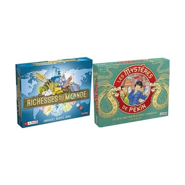 Pack Lansay - 75045 - Richesses Du Monde et Lansay - 75024 - Jeu de Société - Les Mystères de Pékin