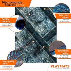 PLAYMATS Tapis en Caoutchouc pour Jeux de Combat-Kill Team-Necromunda, KT048-R, 30" x 22" / 76 cm x 56 cm