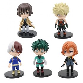 Simmpu Academia Figurines,5PCS Academia Mini Figurines Kit,Kawaii Anime Figures,Décorations de Gâteaux,Décorations de Voiture