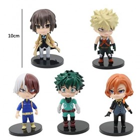 Simmpu Academia Figurines,5PCS Academia Mini Figurines Kit,Kawaii Anime Figures,Décorations de Gâteaux,Décorations de Voiture