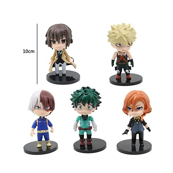 Simmpu Academia Figurines,5PCS Academia Mini Figurines Kit,Kawaii Anime Figures,Décorations de Gâteaux,Décorations de Voiture