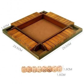 Fafaherr Jeux de Cubes Shut The Box Jeu, fermez la boîte Jeu de Cubes 2-4 Joueurs Jeu de Cubes en Bois avec 8 Cubes brettspie