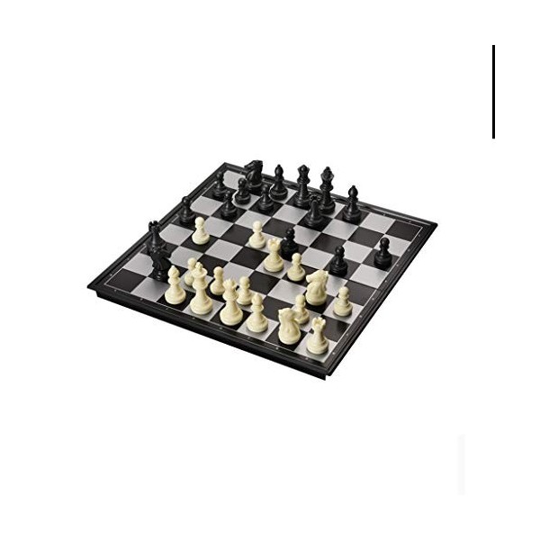 QIAOLI Échecs Ensemble déchecs en Plastique Set International Chess Entertainment Jeu Jeu déchecs avec Planche Pliante Pièc