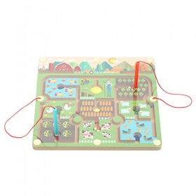 RvSky Jeu de société Enfant magnétique en Bois Labyrinthe éducatif Enfants Cerveau Formation Jeu de société Jouet éducatif