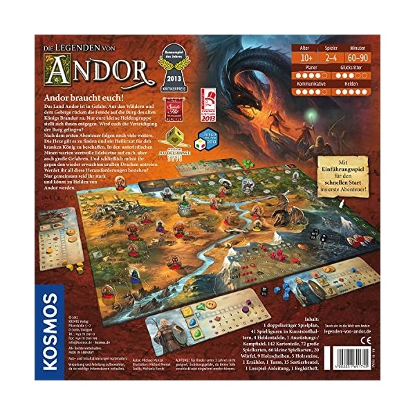 Franckh-Kosmos Die Legenden Von Andor: Schützt gemeinsam das Land Andor und erlebt fantastische Abenteuer! für 2-4 Spieler