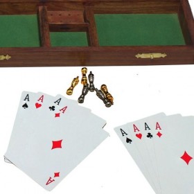 Piste 3 Conseil de Cribbage en bois et chevilles ensemble avec 2 jeux de cartes à jouer