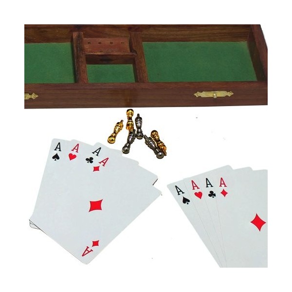 Piste 3 Conseil de Cribbage en bois et chevilles ensemble avec 2 jeux de cartes à jouer