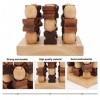 Toyvian Stratégie 3D Wooden 2Pcs Famille Tictactoe Jeu Tictactoe Board Game Family Board Games Game Tictactoe Wooden